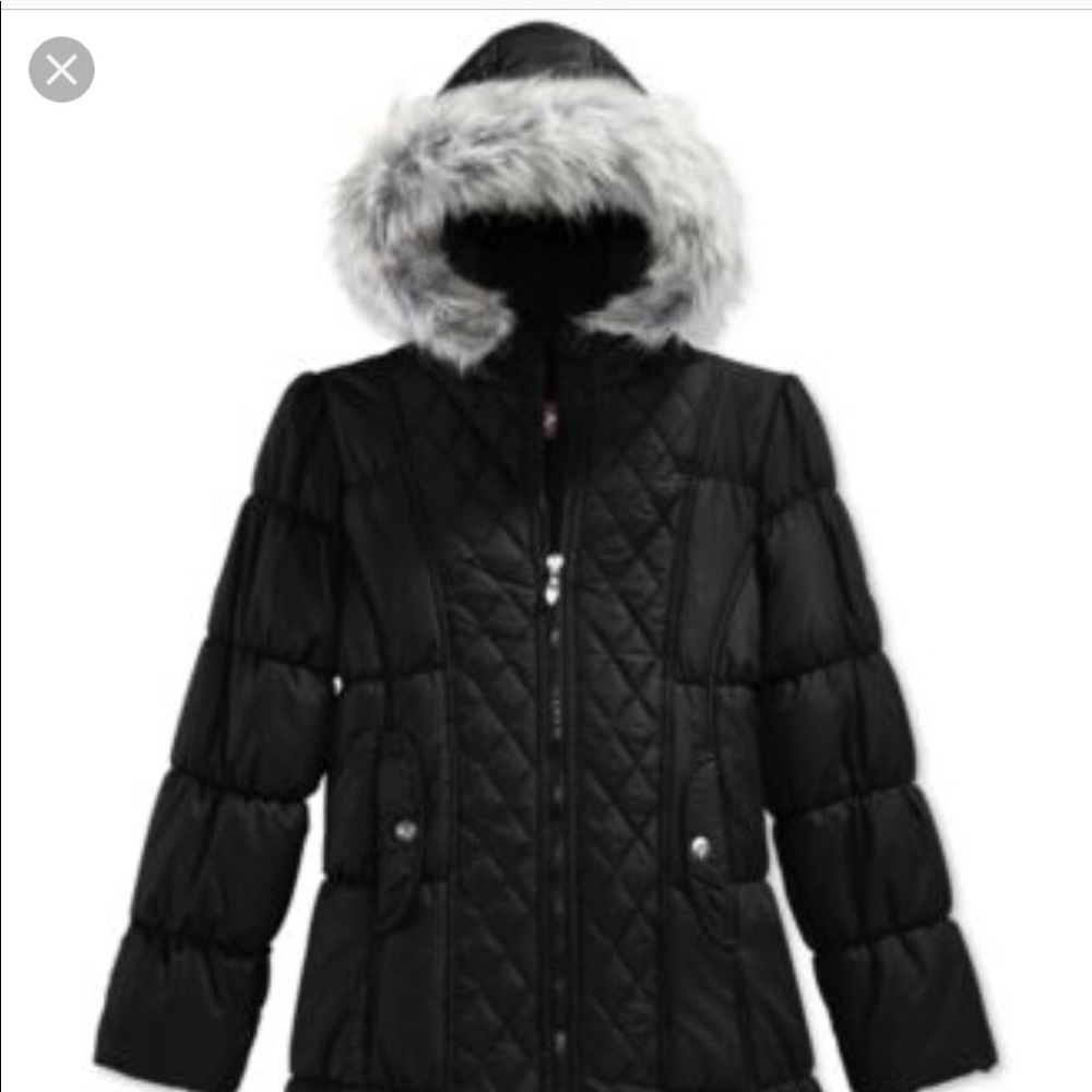Puffer Coat with Faux Fur trim EUC